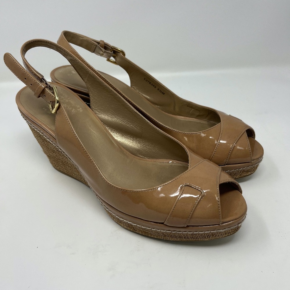 Stuart Weitzman Sling Back Open Toe Wedge Heels N… - image 1